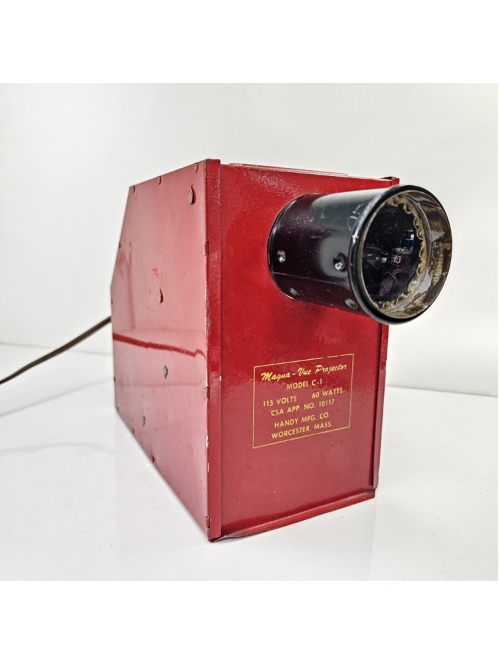 Vintage Magva-Vue Projector Model C-1 Handy Mfg Co Red Metal Working 115V